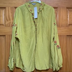 Benares Embroidered XL Blouse NWT